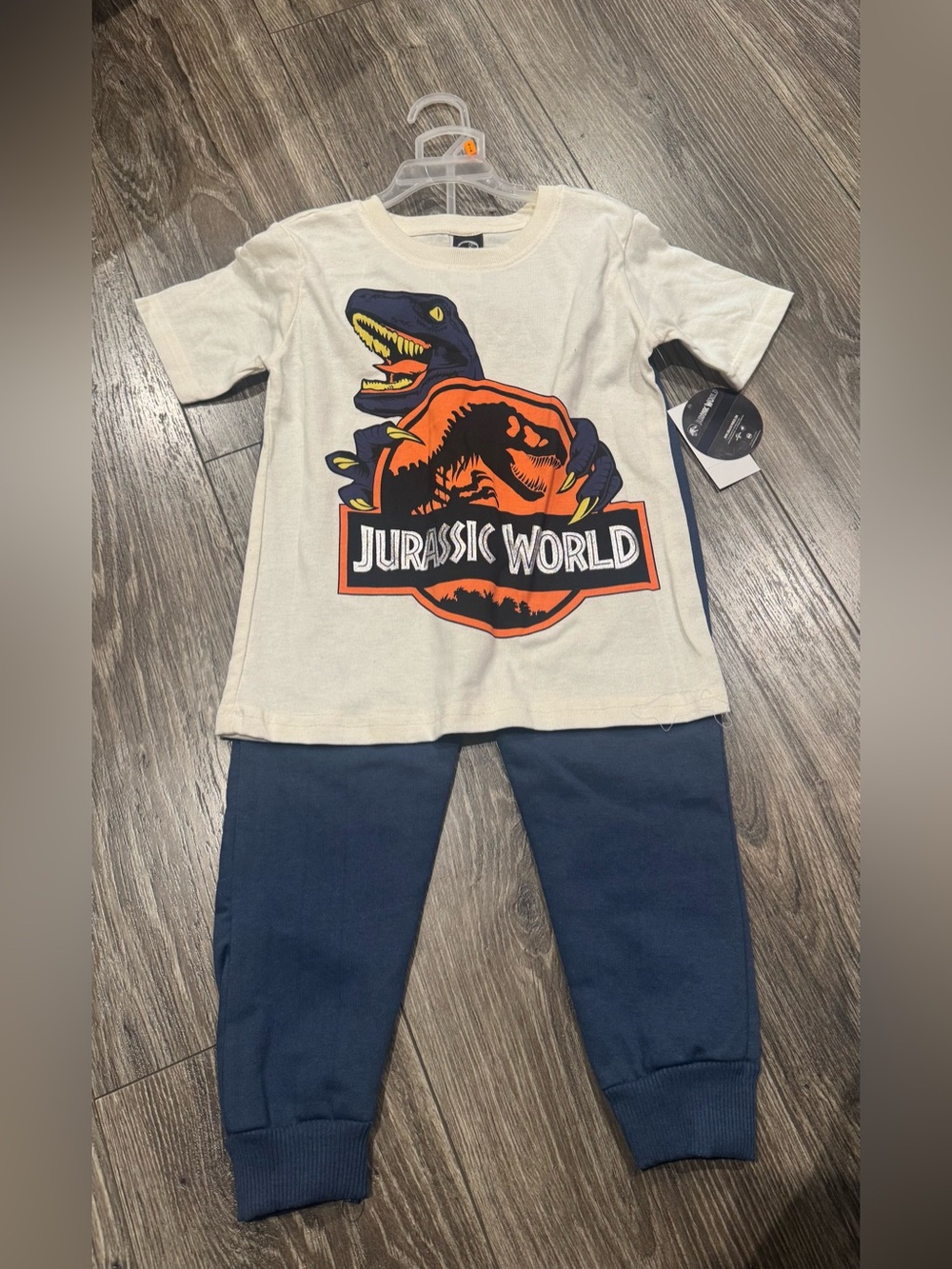 NWT Jurassic World Kids Matching Set in Cream and Navy